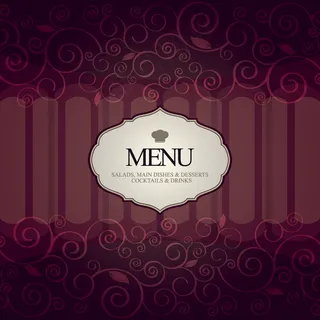 紫色花纹菜谱封面矢量素材