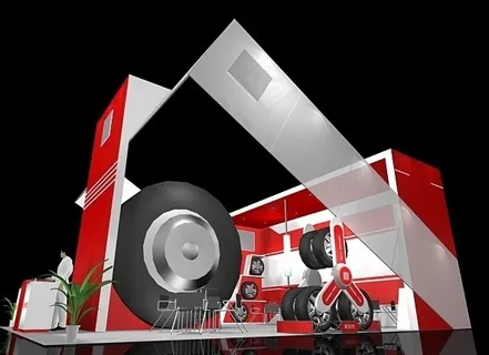 红色会展3D模型