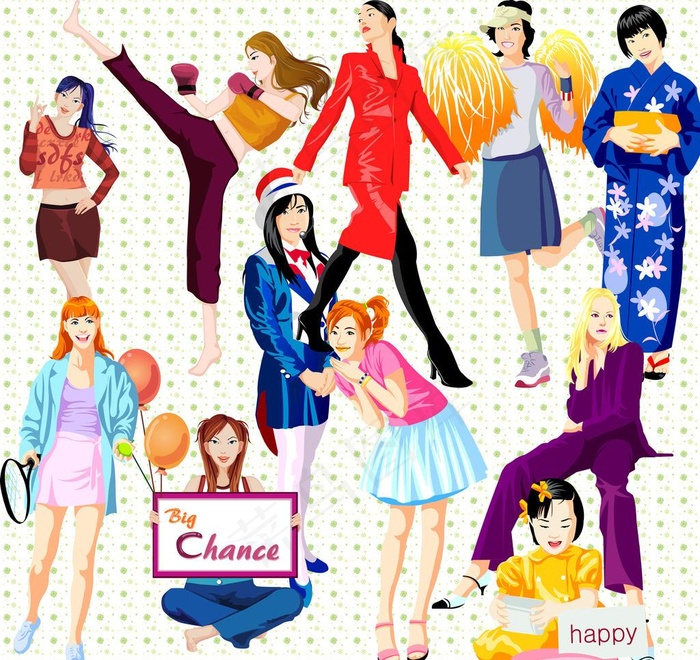 卡通美女图片