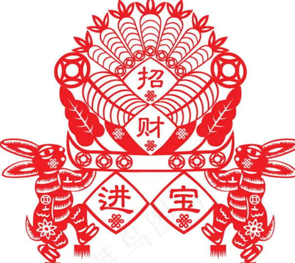 剪纸年画设计eps,ai矢量模版下载