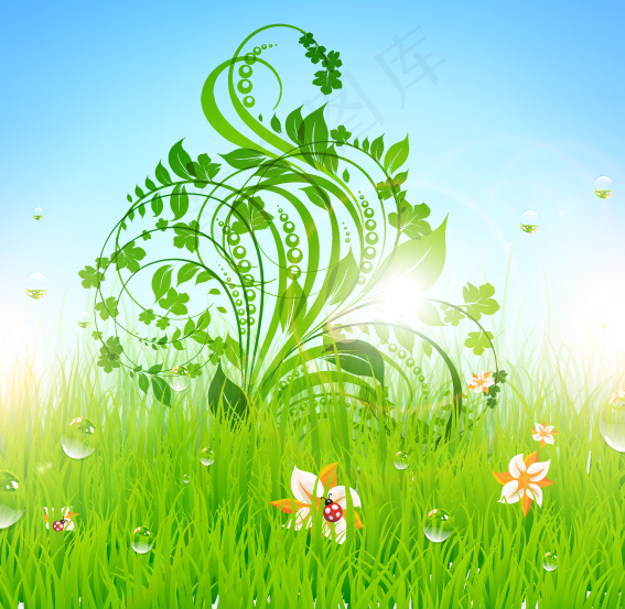 绿色的草04矢量图