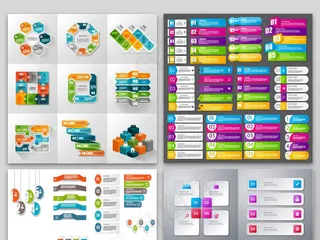 统计图表PPT目录图标矢量素材
