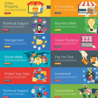 扁平化购物元素图片