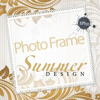 绚丽花纹透明照片边框矢量素材