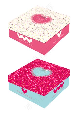 爱心 礼品盒 小碎花 正方形 包装...