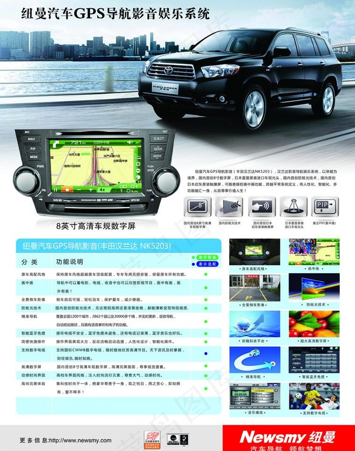 纽曼汉兰达车载影音宣传单图片(2551X3437(DPI:300))psd模版下载