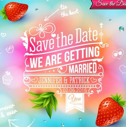 夏天的风格的婚礼邀请背景矢量03