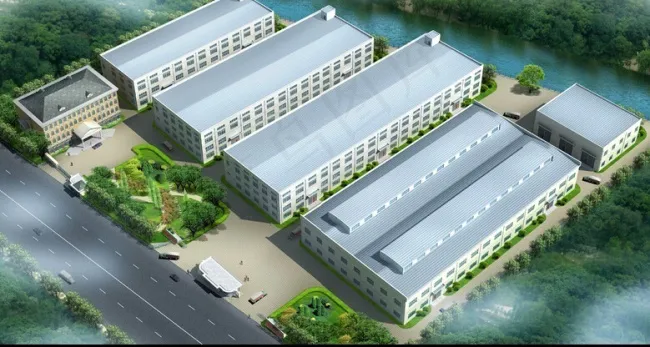 现代工厂建筑群鸟瞰效果图设计
