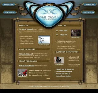 科技感的棕色系欧美网站模板