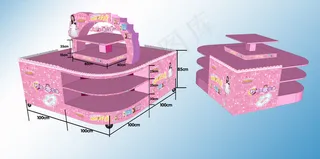 超市异形堆效果图