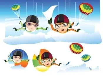 跳伞ai矢量模版下载