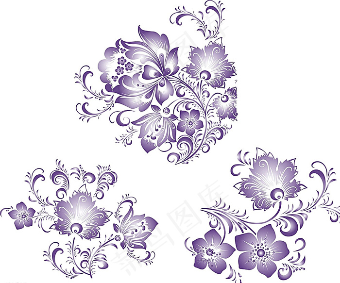 紫色矢量花朵图片