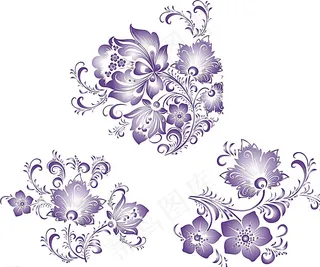 紫色矢量花朵图片