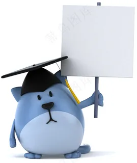 卡通猫咪与广告牌图片 卡通猫咪与广告牌图片