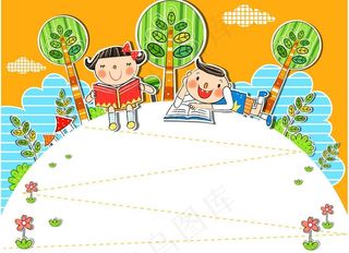 在看书的孩子图片