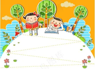 在看书的孩子图片