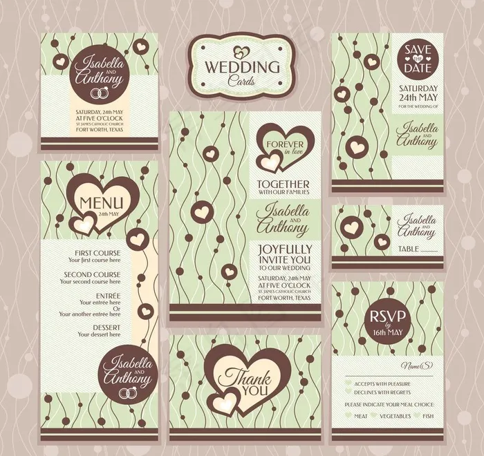 婚礼请柬背景图片eps,ai矢量模版下载