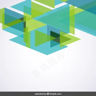 具有半透明三角形的绿色和蓝色背景