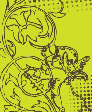 印花矢量图 色彩 嫩绿色 黑色 优...