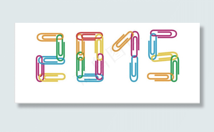 彩色别针组成2015字体设计EPS...