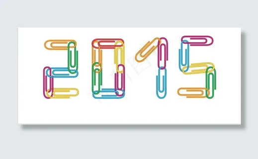 彩色别针组成2015字体设计EPS... 彩色别针组成2015字体设计EPS...