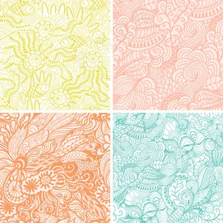 向量组四无缝的手绘图案