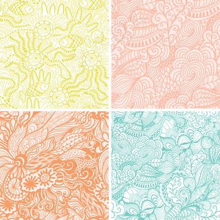 向量组四无缝的手绘图案