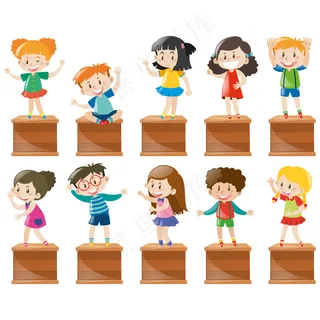 卡通人物扁平化可爱各种职业矢量素材