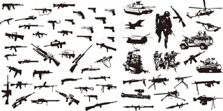 各种枪支ai矢量素材