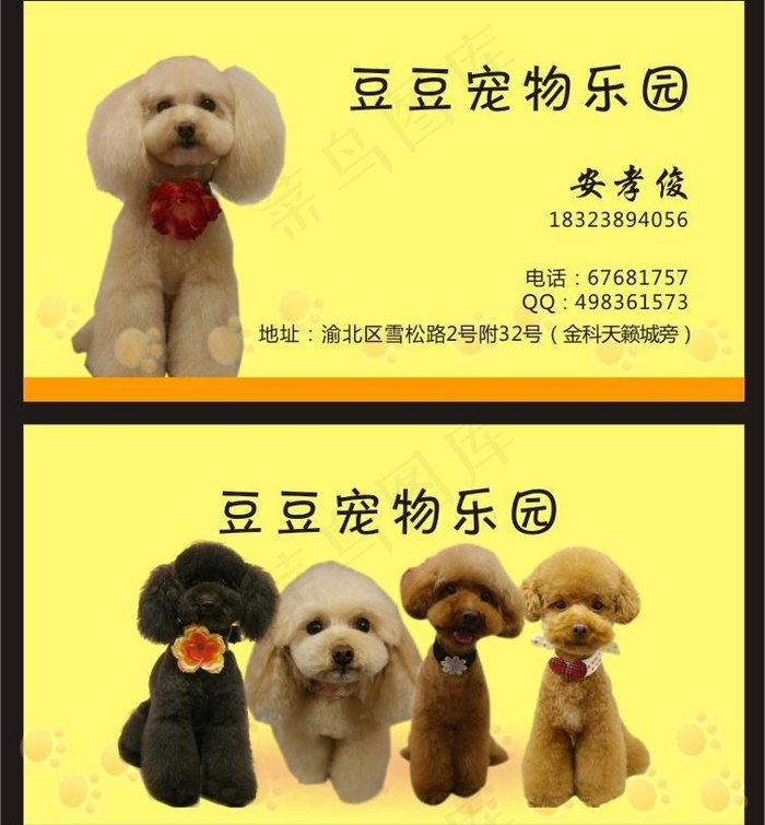 宠物店名片图片cdr矢量模版下载