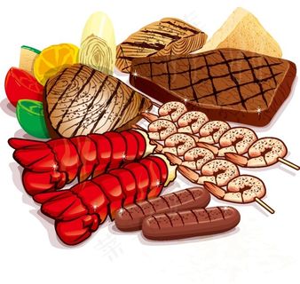 西式快餐矢量素材