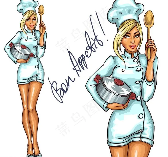 卡通女厨图片eps,ai矢量模版下载