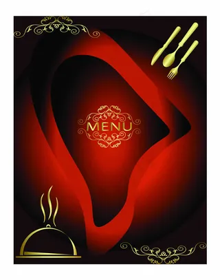 西餐厅菜谱封面矢量图