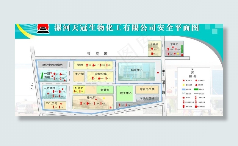 漯河天冠生物化工有限公司安全平面图