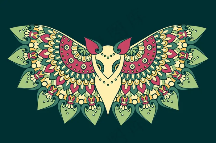 抽象猫头鹰剪影素材ai矢量模版下载