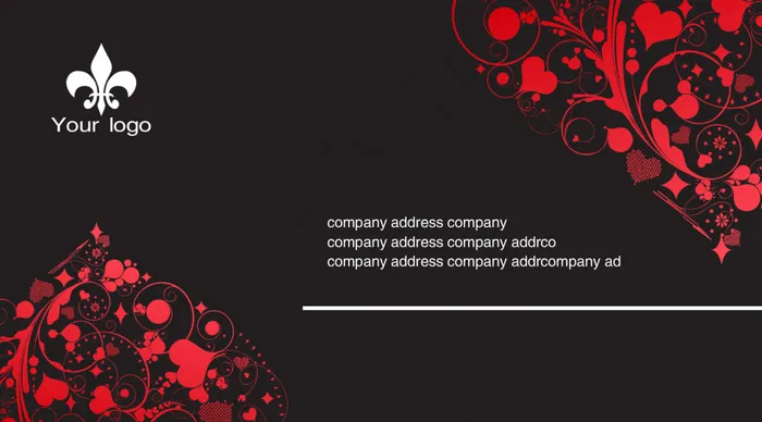 黑底红色花纹名片(1772X984(DPI:500))psd模版下载