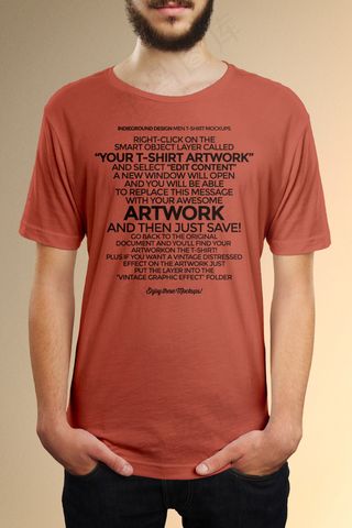 简约短袖T恤样机