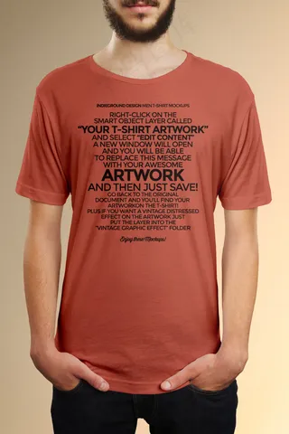 简约短袖T恤样机