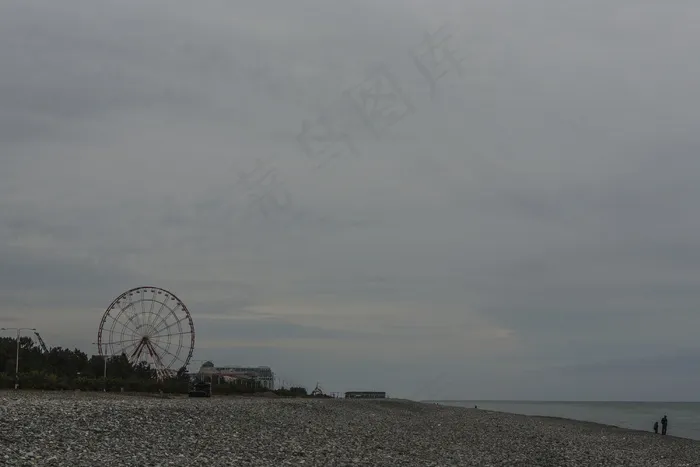 海滩 摩天轮图片