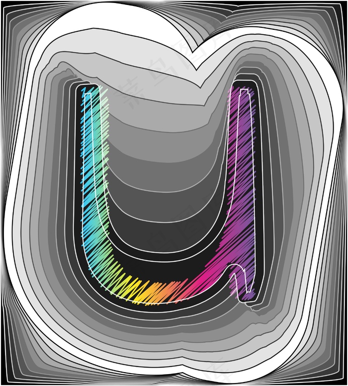摘要字体矢量插画eps,ai矢量模版下载