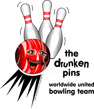 醉酒引脚-全球统一的保龄球队