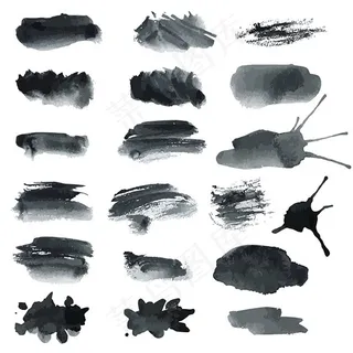 毛笔笔触矢量图