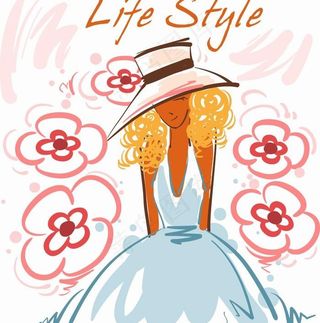 韩国时尚女孩矢量素材02