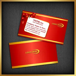 红色精致 美容美发名片PSD模板下...