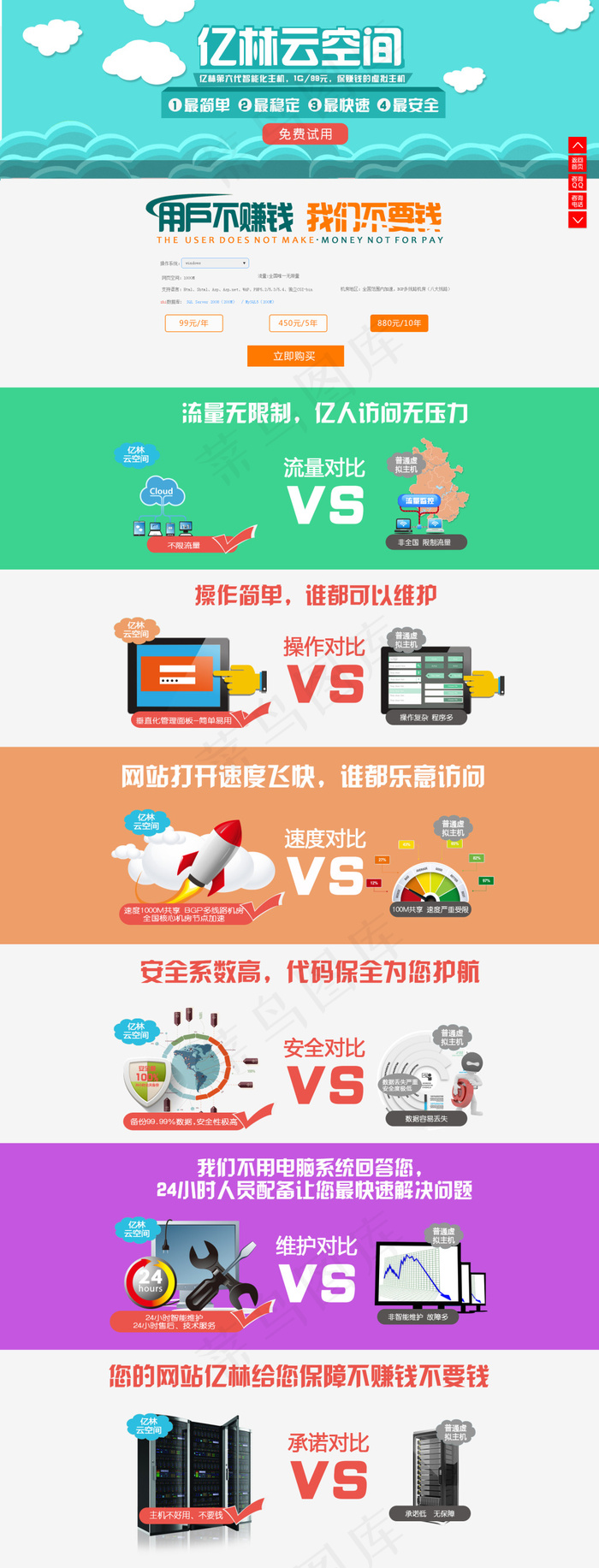 云空间网页设计(1920X5132(DPI:95))psd模版下载