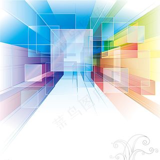 抽象幻彩方形背景矢量素材图片 抽象幻彩方形背景矢量素材图片