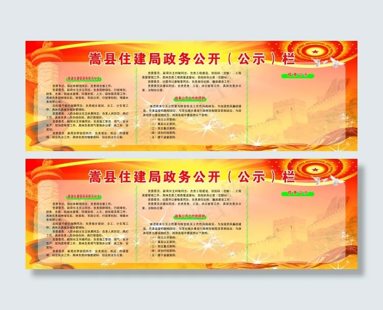 嵩县住建局政务公开公示栏psd分层(8505X2835(DPI:72))psd模版下载
