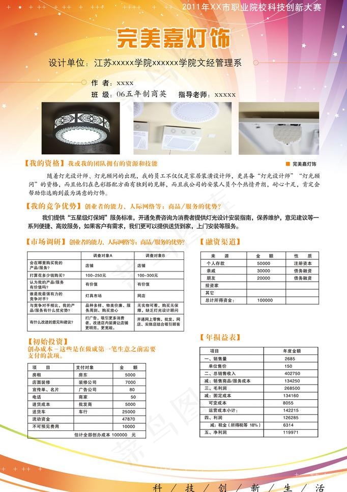 校园科技展板 灯饰图片