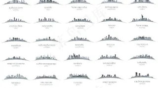 城市建筑剪影图片