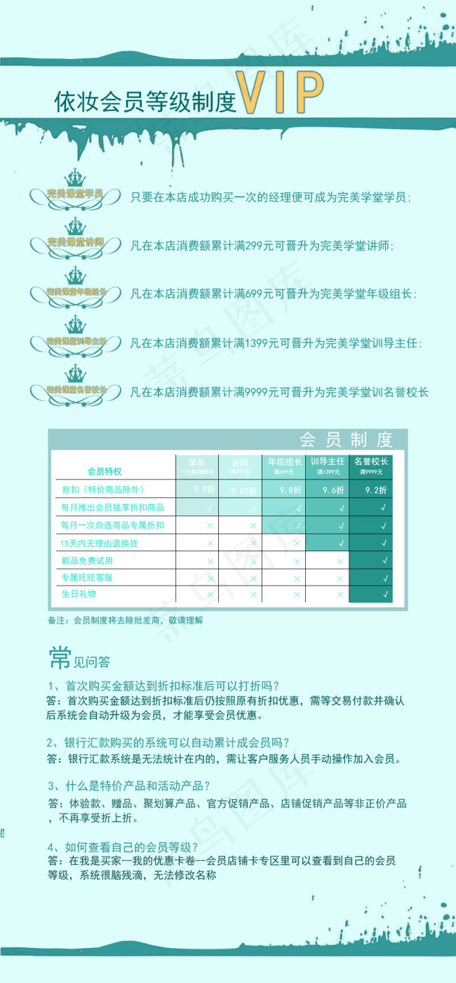 会员制度psd模版下载